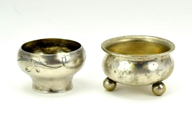 Two Russian Sterling Silver Salt Shakers