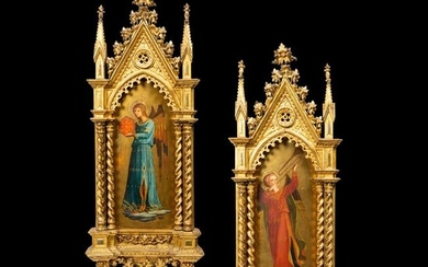 Two Similar Icons Set in Fancy Gold Gilt Frames