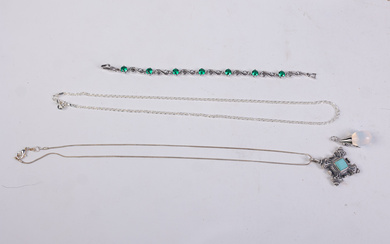 Two Sterling Silver Necklaces and One Bracelet