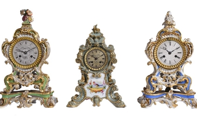 Two similar Paris porcelain clock cases