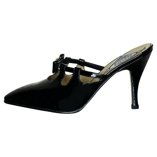 VERSACE BLACK PATENT LEATHER PUMP SHOES from ATELIER