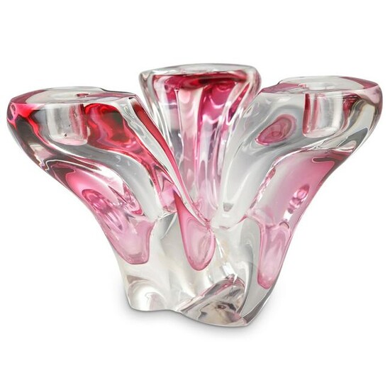 Val St. Lambert Glass Trio Candle Holder