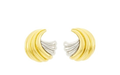Van Cleef & Arpels Pair of Two-Color Gold Earclips, France