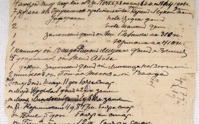 Very rare document on the distribution of land between Russian Jewish pioneers at the beginning of the 20th century, in Russian.