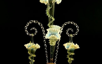 Victorian Epergne, Three Lilies, Two Hanging Baskets
