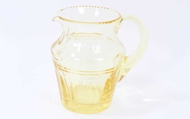 Victorian yellow cut glass lemonade jug