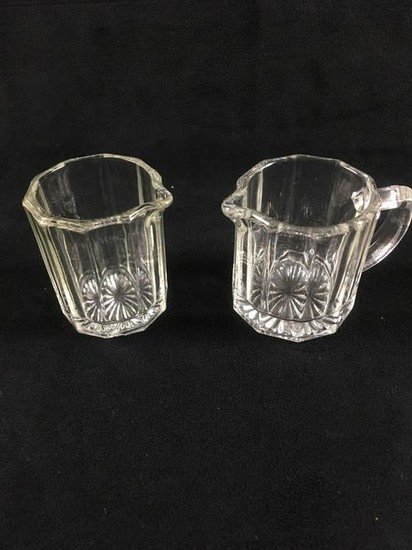 Vintage Clear Crystal Mid Century Modern Creamer and
