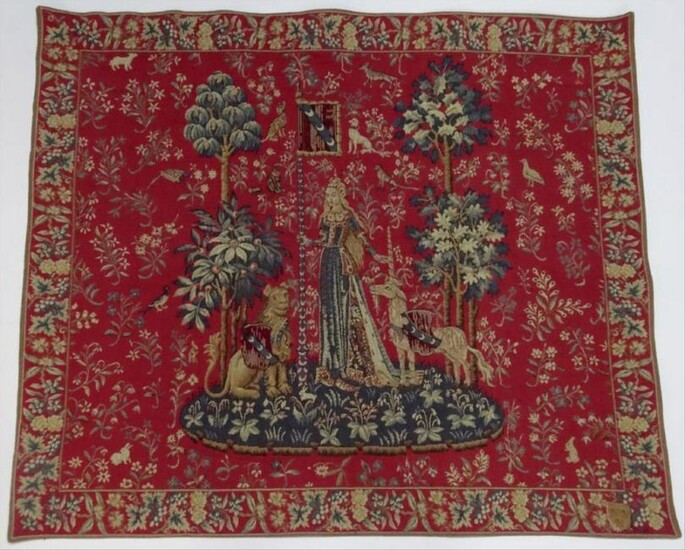 Vintage French Medieval Style Tapestry Wall Hanging