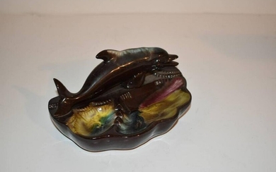 Vintage souvenir Ceramic Dolphin Ashtray 7.5''