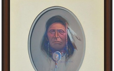 W Steve Seltzer Original Painting Western Native American Portrait Signed Art