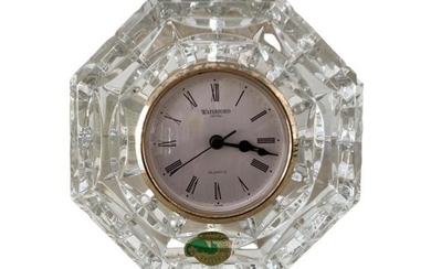 WATERFORD CRYSTAL OCTAGON STANDING MANTEL CLOCK