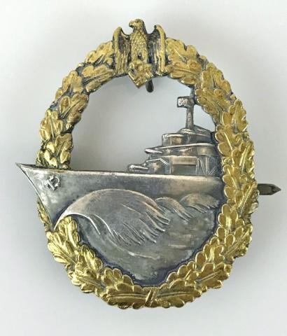 WW2 German Kriegsmarine Destroyer Badge, Schwerin