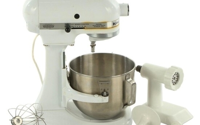 White KitchenAid Stand Mixer with Accessories