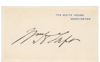William H. Taft Signed White House Card