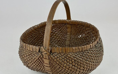 Woven Buttocks Basket in Old Paint