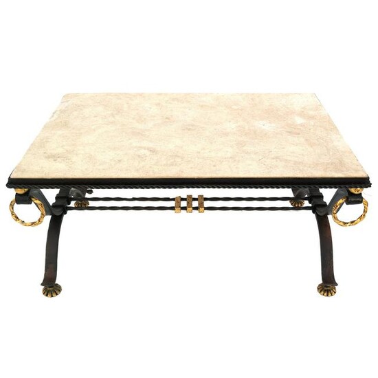 Wrought Iron & Parcel Gilt Low Table