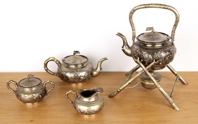 Zeewo (Shanghai) silver/white metal tea set Chinese, Export, late 19th/early...