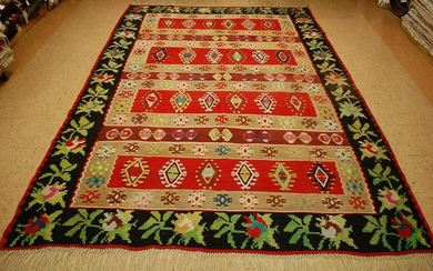 c1930s ANTIQUE FINELY WOVEN ROOM SIZE BESSARABIAN KILIM