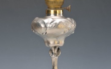 foot of a kerosene lamp, signed Petiz,...