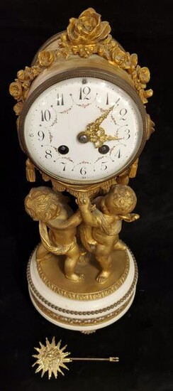 french antique Bronze Mantle Clock