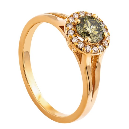 0.86 tcw Diamond Ring - 14 kt. Pink gold - Ring - 0.72 ct Diamond - 0.13 ct Diamonds - No Reserve Price