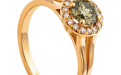 0.86 tcw Diamond Ring - 14 kt. Pink gold - Ring - 0.72 ct Diamond - 0.13 ct Diamonds - No Reserve Price