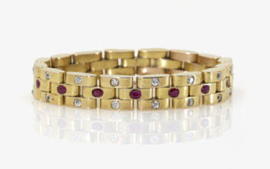 Armband mit Diamanten und Rubinen