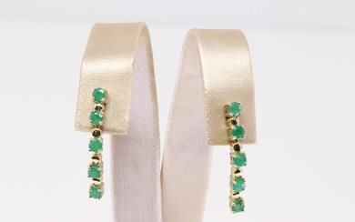 10Kt Yellow Gold Emerald Earring.