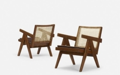 Pierre Jeanneret, Easy armchairs from Chandigarh, pair