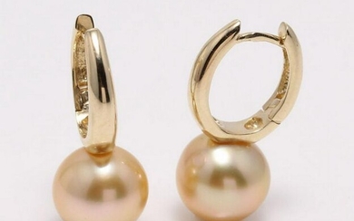 14 kt. Yellow Gold- 10x11mm Golden South Sea Pearls