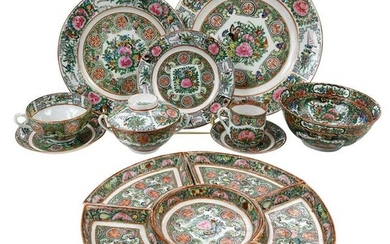 144 Piece Chinese Rose Medallion Porcelain Service