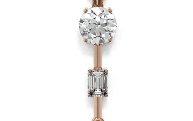 1.75 ctw Diamond Designer Necklace 18K Rose Gold