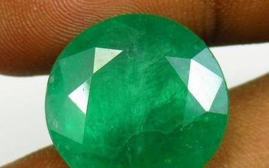 17.62 Ctw Natural Zambian Emerald Round Cut