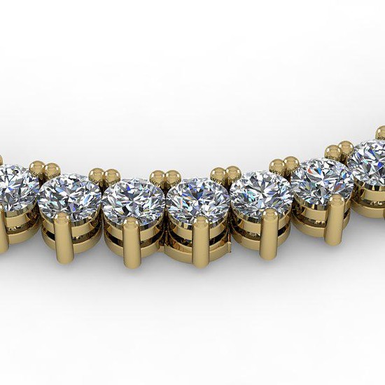 18 ctw 3 Prong Graduated Diamond Riviera Necklace 14K