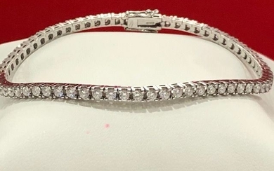 18 kt. White gold - Bracelet - 3.75 ct Diamond - Diamond