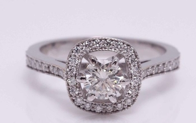 18 kt. White gold - Ring - 0.95 ct Diamond - Diamond
