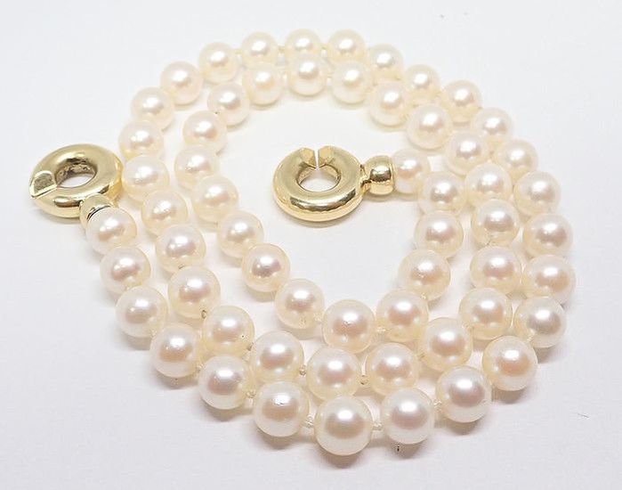 18 kt. Yellow gold - Necklace pearls