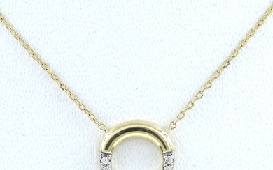 18 kt. Yellow gold - Necklace with pendant - 0.03 ct Diamond