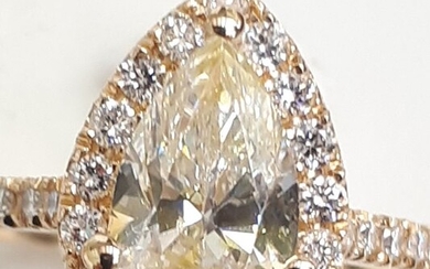 18 kt. Yellow gold - Ring - 1.09 ct Diamond - Diamonds