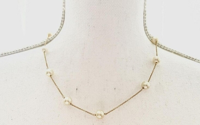 18K Cultured Pearl By The Yard Necklace
