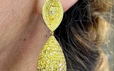 18K Yellow Gold Fancy Yellow Diamond Earrings