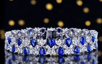 18K gold natural sapphire bracelet