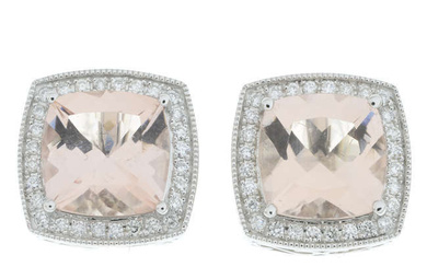 18ct gold morganite & diamond earrings