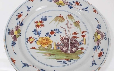 18th century Dutch Delft polychrome charger