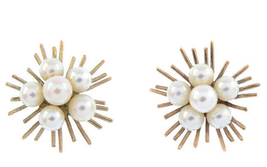 1960s cultured pearl earrings, Mikimoto