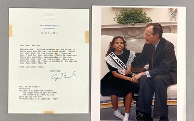 1990 President George Bush White House Photograph and Letter