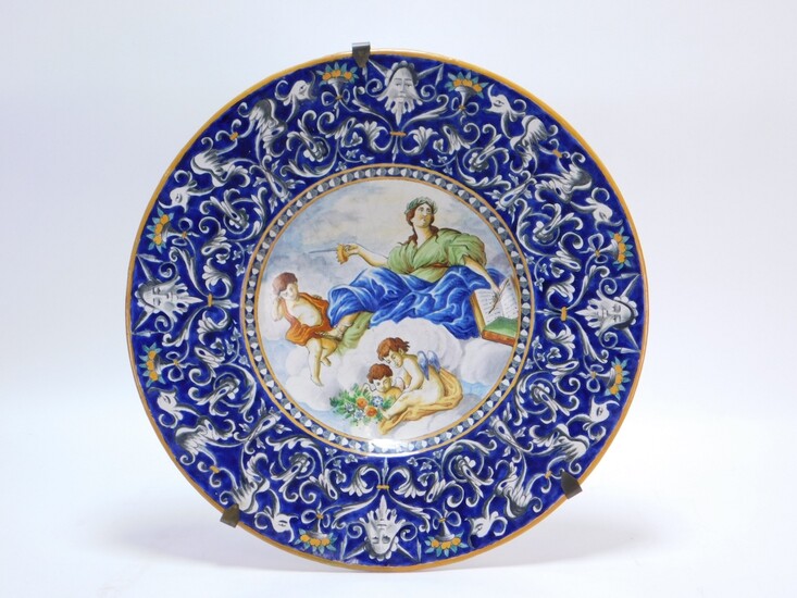19C Italian Faience Deruta Style Charger
