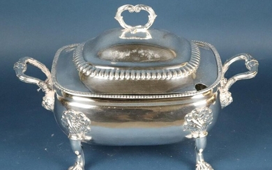 19th Century English Sheffield Plate Paw Footed Tureen