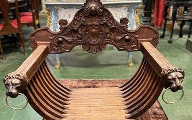 19th century Roman carved wood chair