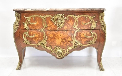 19thC FRENCH MARBLE TOP COMMODE